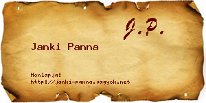 Janki Panna névjegykártya